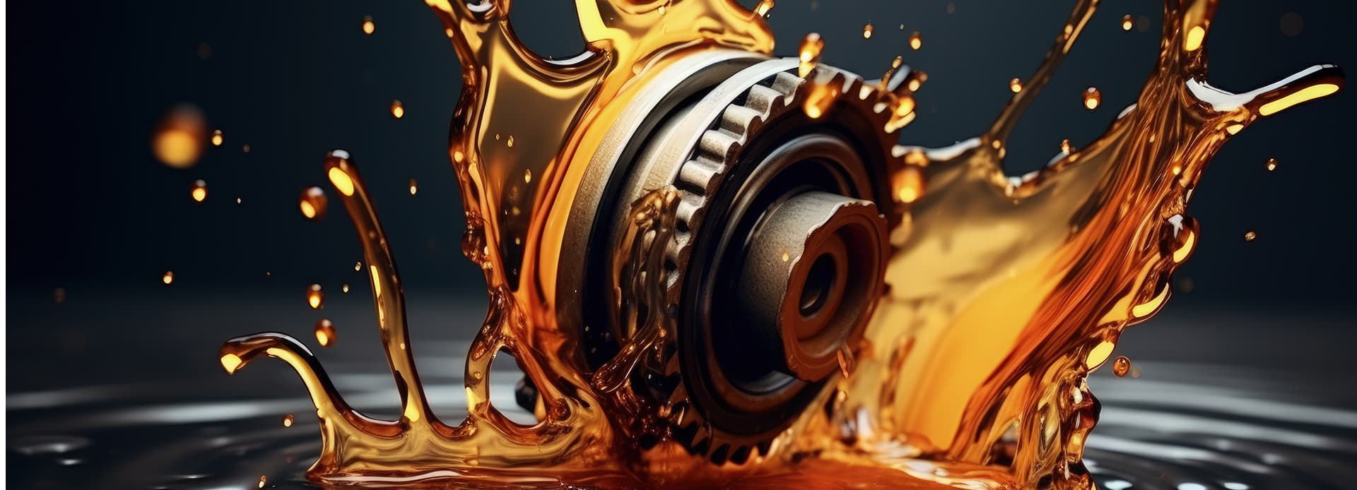 Изображение качественного масла, смазывающую шестеренку