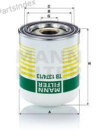 Изображение - Фильтр  воздухоосушитель MANN TB 1374/13 X  (замена  TB 1374 X)