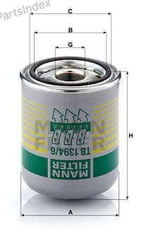 Изображение - Фильтр  воздухоосушитель MANN TB 1394/6 X