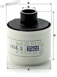 Изображение - Фильтр воздушный MANN-C 913/1 *** (снят с пр-ва)