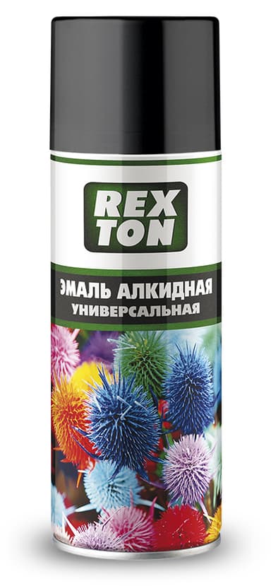 Изображение - RT100.00 Эмаль алкидная универсальная REXTON, черная глянцевая, аэрозоль